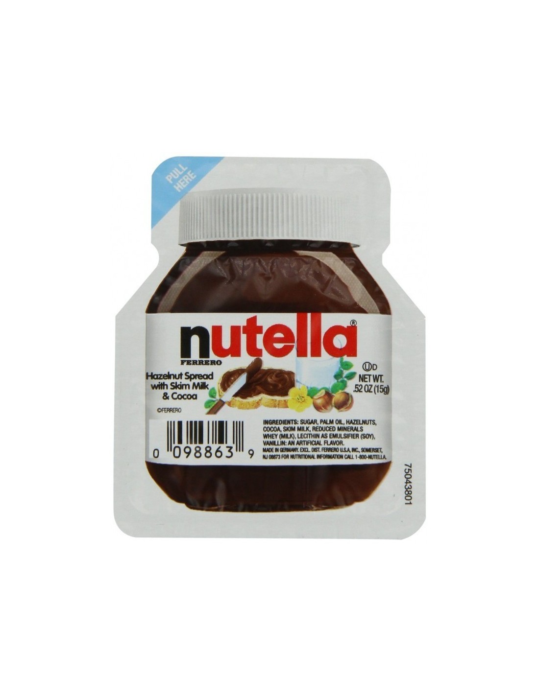 Barquette de NUTELLA 15g dose individuelle Pâte à tartiner aux noisettes et  au cacao
